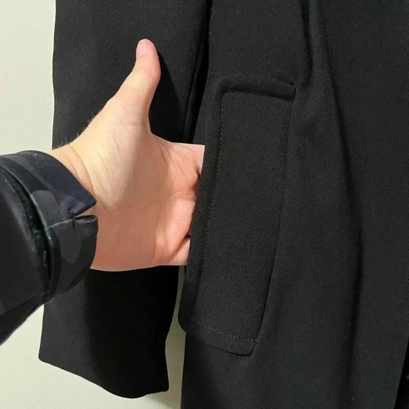 Zara Military Style High Collar Peacoat Black - Picture 6 of 11